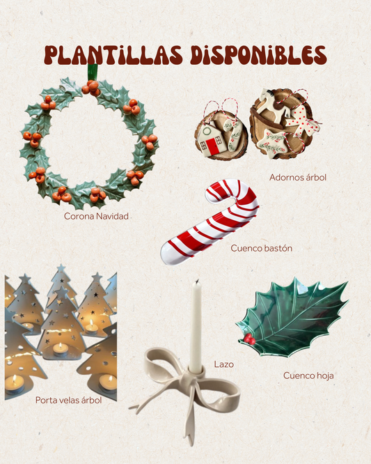 Kit arcilla Navidad plantilla