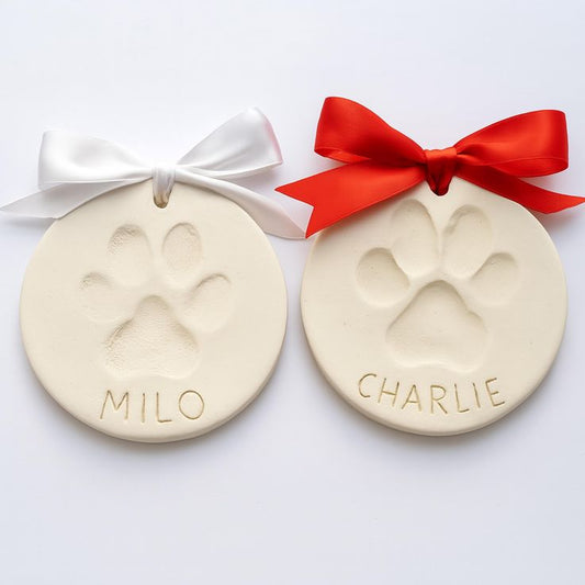 Huella de perro o gato en arcilla kit recuerdo personalizado mascotas
